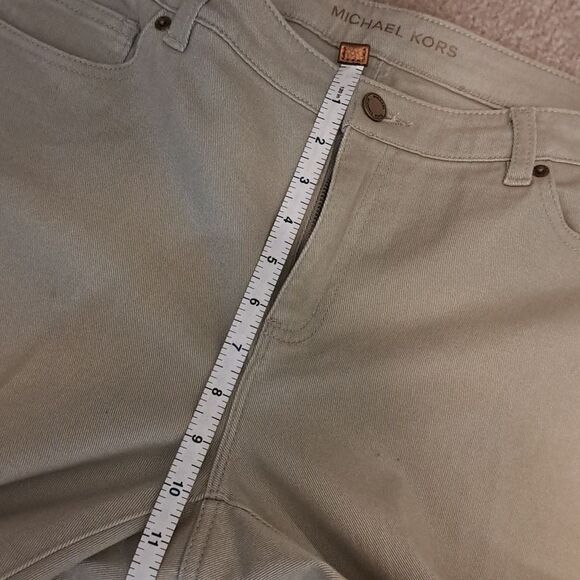 Michael Michael Kors Women’s Jeans NWT dusty Sage Size 12 Skinny 5 Pocket Logo - Picture 12 of 14